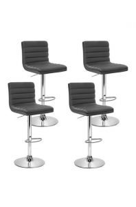 Artiss Set of 4 Pu Leather Bar Stools Swivel Bar Stool