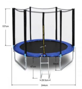 Genki 8ft Trampoline with 5ft Safety Enclosure