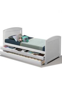 Artiss Single Wooden Trundle Bed Frame