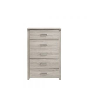 5 Chest of Drawers Tallboy in White Oak